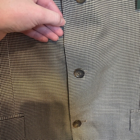 NWT Oscar De La Renta 100% Mulberry Silk Blazer 42L Houndstooth 3 Button - Picture 4 of 13